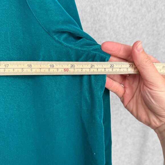 Soft Surroundings Velvet Tunic Top Blouse Size M Blue Oversized Collarless - Picture 10 of 10